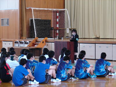 生徒会代表の激励の言葉